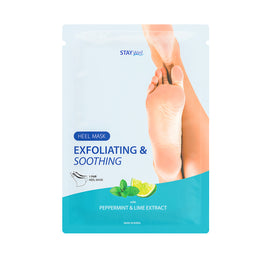 Stay Well Exfoliating & Soothing Heel Mask złuszczająca i kojąca maska na pięty Peppermint & Lime 1 para