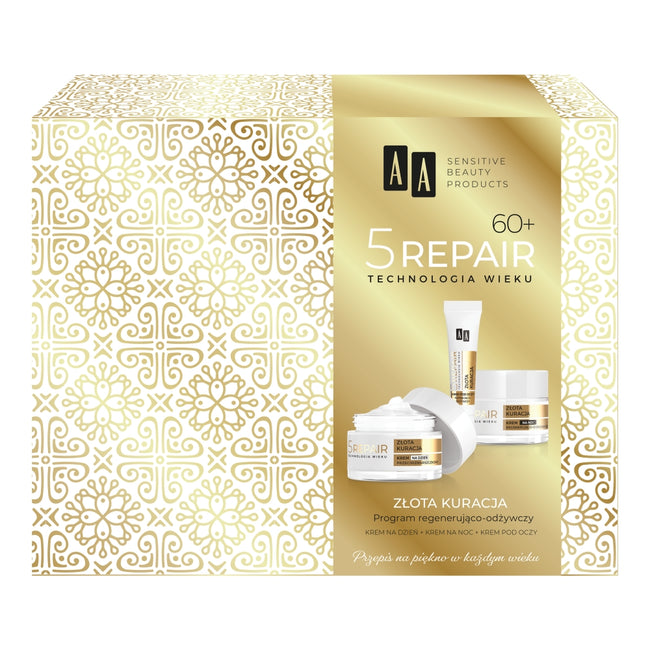 AA Technologia Wieku 5Repair 60+ Złota Kuracja zestaw krem na dzień 50ml + krem na noc 50ml + krem pod oczy 15ml