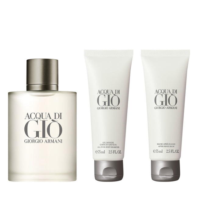 Giorgio Armani Acqua di Gio Pour Homme zestaw woda toaletowa spray 100ml + żel pod prysznic 75ml + balsam po goleniu 75ml