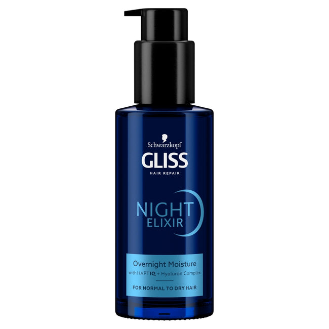 Gliss Night Elixir Moisture nawilżająca kuracja na noc bez spłukiwania do włosów normalnych i suchych 100ml