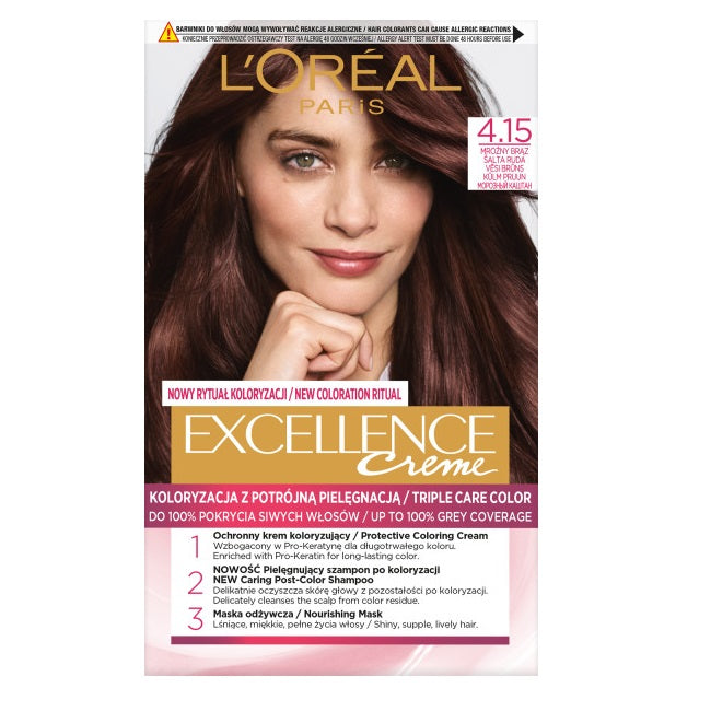 L'Oreal Paris Excellence Creme farba do włosów 4.15 Mroźny Brąz
