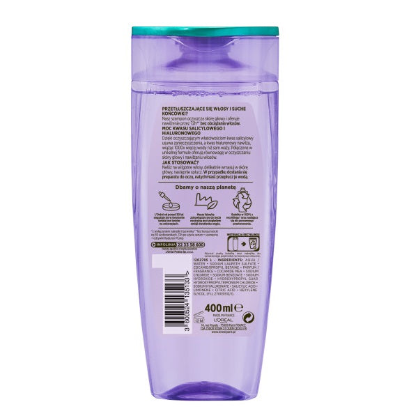 L'Oreal Paris Elseve Hyaluron Pure szampon oczyszczający 400ml