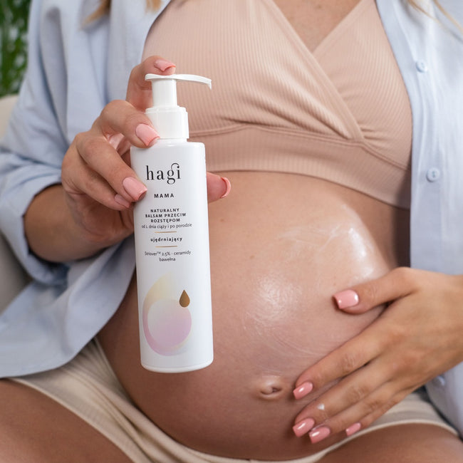 Hagi Mama naturalny balsam przeciw rozstępom dla kobiet od 1 dnia ciąży i po porodzie 200ml