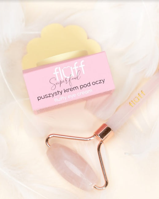 Fluff Roller do masażu twarzy Różowy Kwarc
