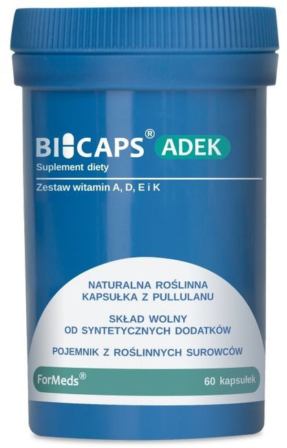 Formeds Bicaps ADEK zestaw witamin A. D. E. K suplement diety 60 kapsułek
