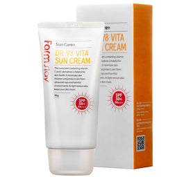 FarmStay Dr-V8 Vita Sun Cream krem przeciwsłoneczny z witaminami do twarzy i ciała SPF50+ 70g