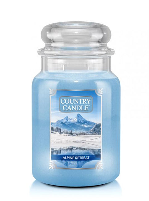 Country Candle Duża świeca zapachowa z dwoma knotami Alpine Retreat 680g