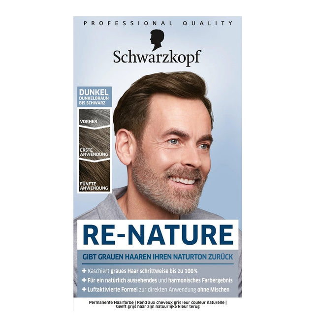 Schwarzkopf Re-Nature Men krem niwelujący siwe włosy Ciemny