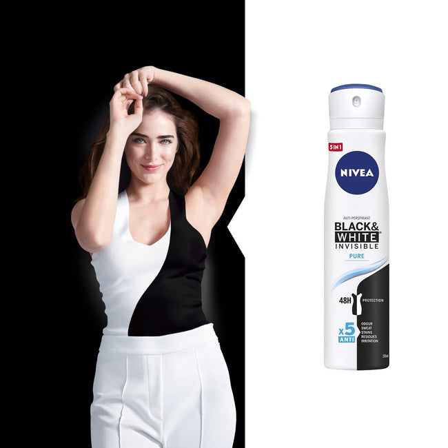 Nivea Black&White Invisible Pure antyperspirant spray 250ml