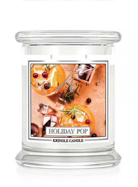 Kringle Candle Średnia świeca zapachowa z dwoma knotami Holiday Pop 411g