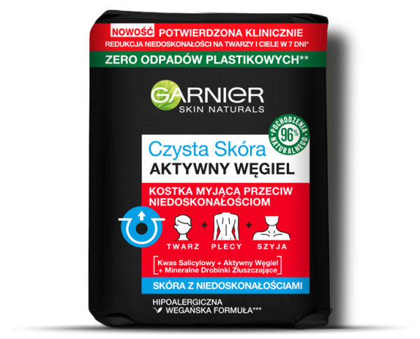 Garnier Czysta Skóra Aktywny Węgiel kostka myjąca przeciw niedoskonałościom 100g