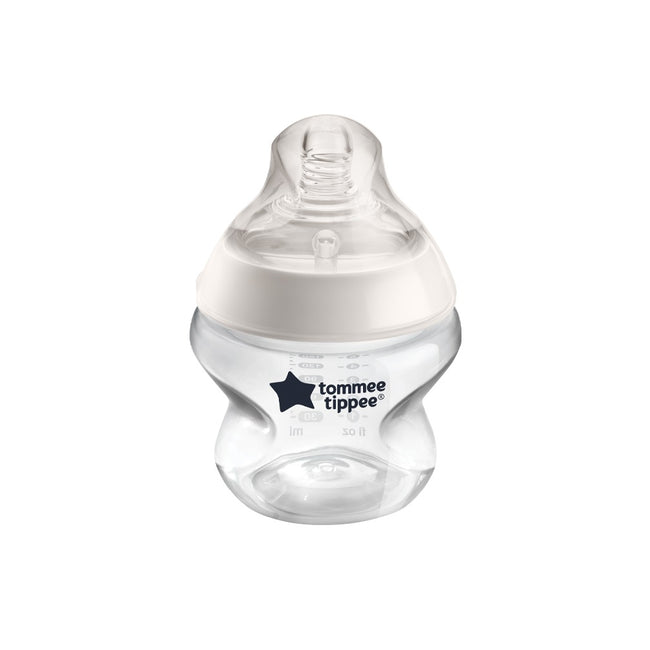 Tommee Tippee Closer To Nature butelka do karmienia ze smoczkiem silikonowym przepływ wolny 0m+ 150ml