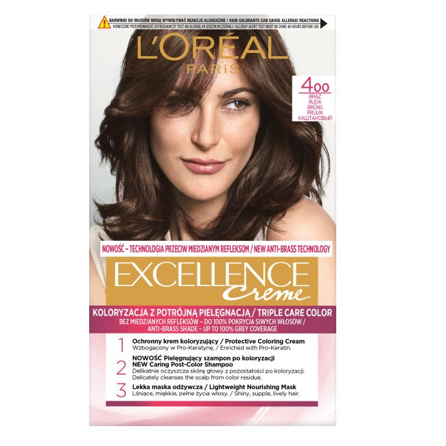 L'Oreal Paris Excellence Creme farba do włosów 400 Brąz