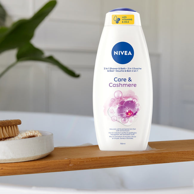 Nivea Care & Cashmere żel pod prysznic i płyn do kąpieli 2w1 750ml