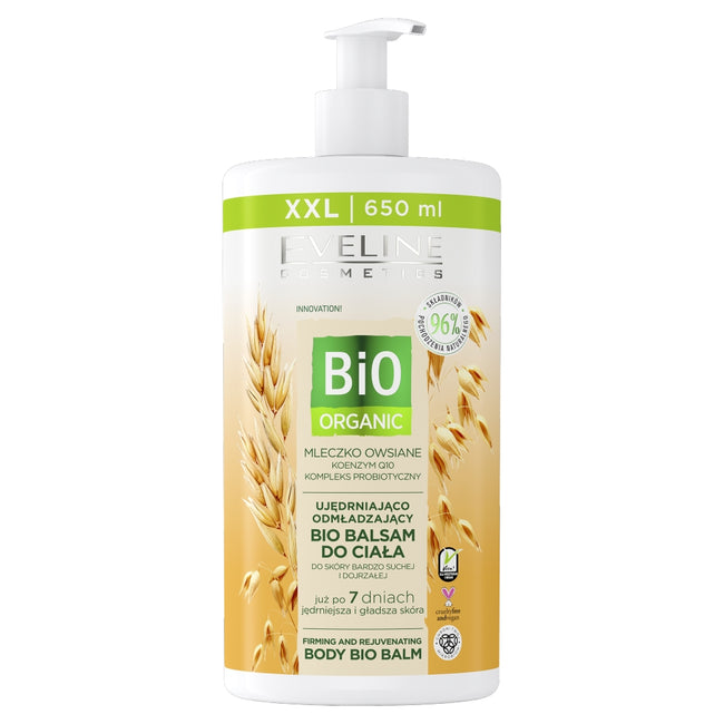 Eveline Cosmetics Bio Organic ujędrniająco-odmładzający balsam do ciała z mleczkiem owsianym 650ml