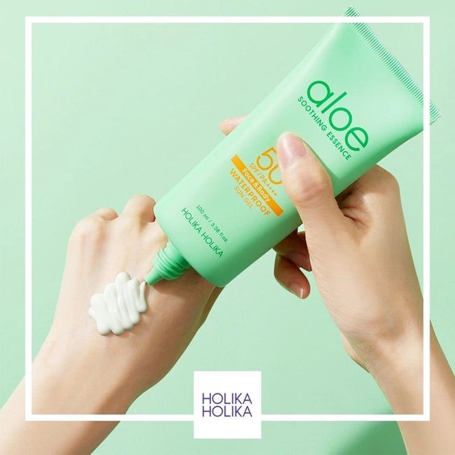 HOLIKA HOLIKA Aloe Soothing Essence Face & Body Waterproof Sun Gel SPF50+ żel przeciwsłoneczny do twarzy i ciała 100ml