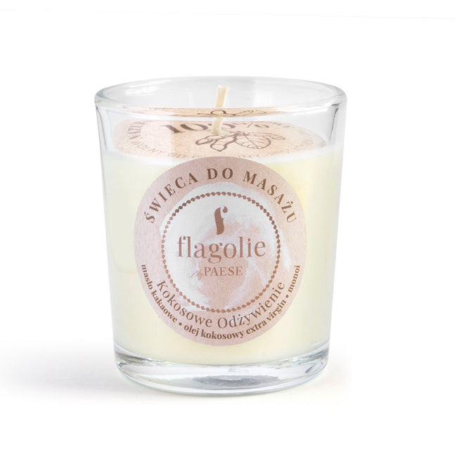 Flagolie Mała świeca do masażu Kokosowe Odżywienie 70g