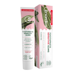 Nordics Sensitive Gums Organic Toothpaste organiczna pasta do zębów bez fluoru Nettle + Sage 75ml