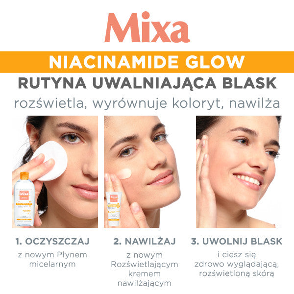 MIXA Niacinamide Glow rozświetlający krem nawilżający z niacynamidem i witaminą C 50ml