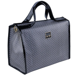 Auri Simple Black & White kuferek kosmetyczny z dwiema rączkami duży