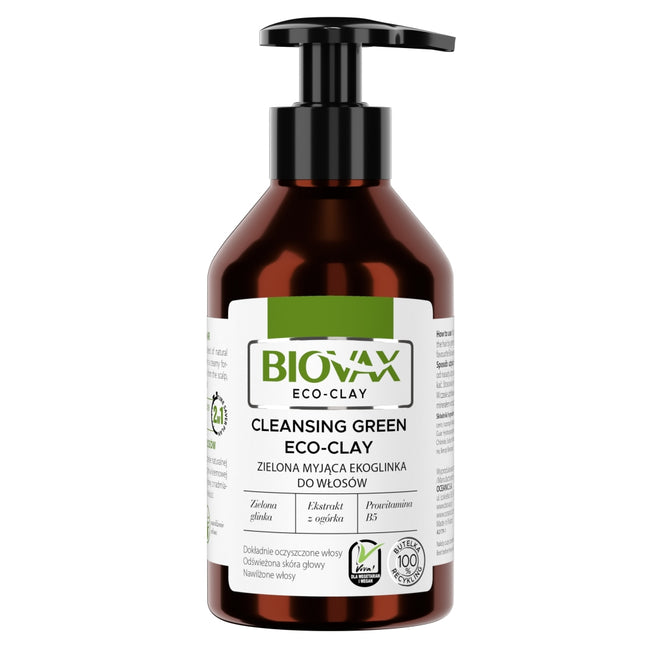 BIOVAX Ekoglinka zielona myjąca ekoglinka do włosów 200ml