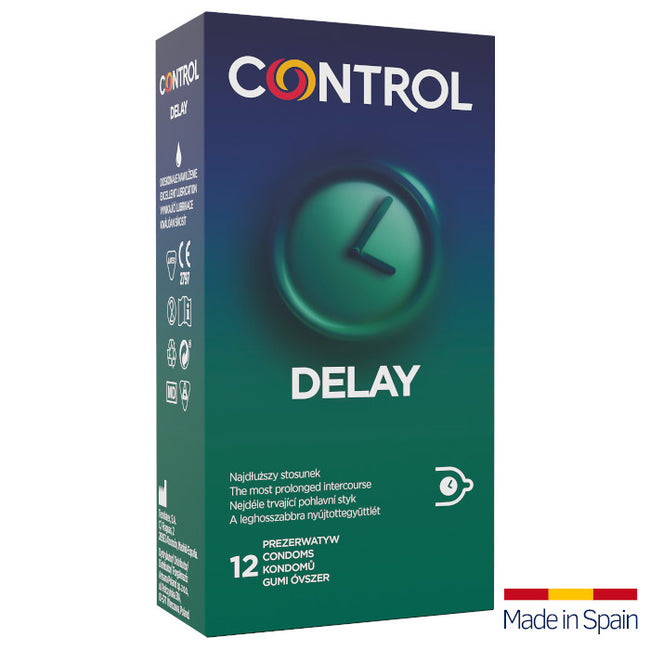 Control Delay opóźniające wytrysk prezerwatywy z naturalnego lateksu 12szt.