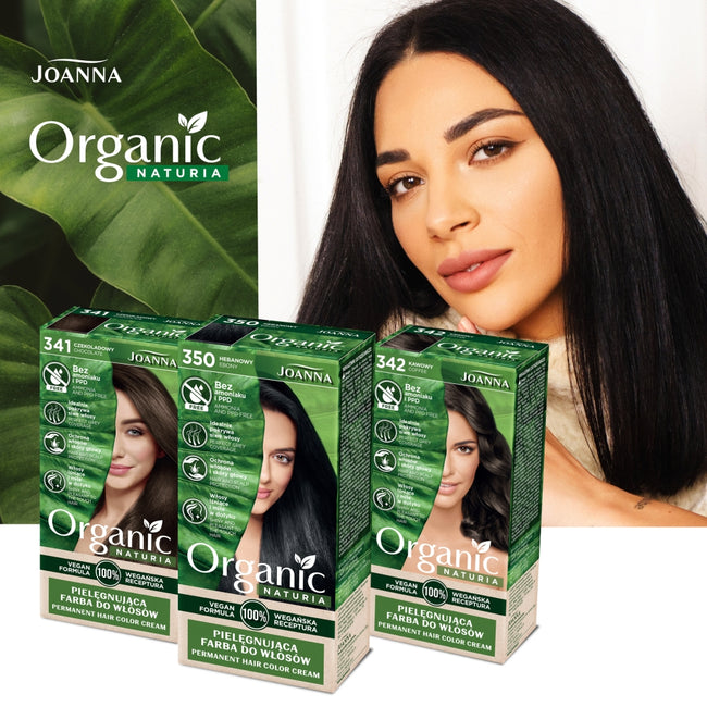 Joanna Naturia Organic pielęgnująca farba do włosów 350 Hebanowy