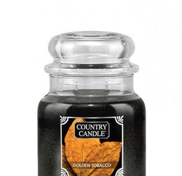 Country Candle Średnia świeca zapachowa z dwoma knotami Golden Tobacco 453g