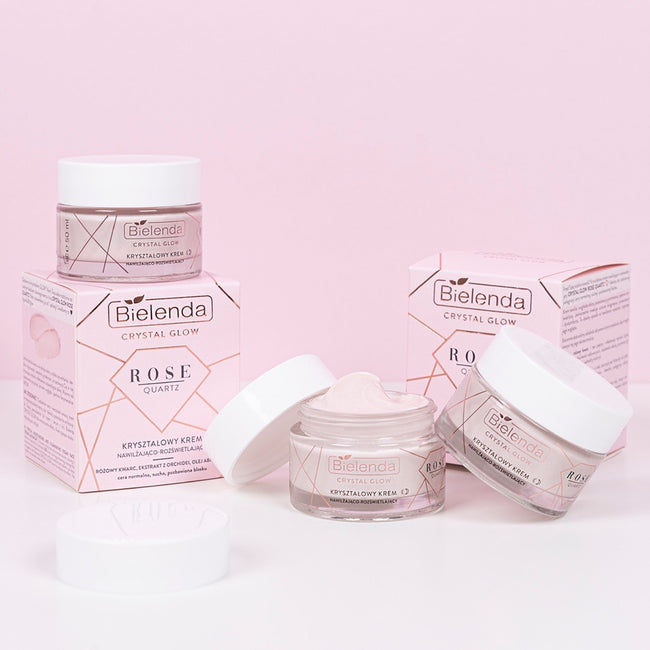 Bielenda Crystal Glow Rose Quartz kryształowy krem nawilżająco-rozświetlający 50ml