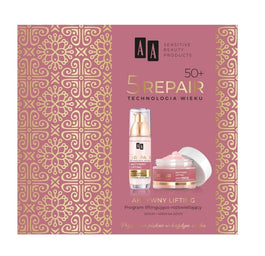 AA Technologia Wieku 5Repair 50+ Aktywny Lifting zestaw krem na dzień liftingująco-rozświetlający 50ml + serum liftingująco-rozświetlające 35ml