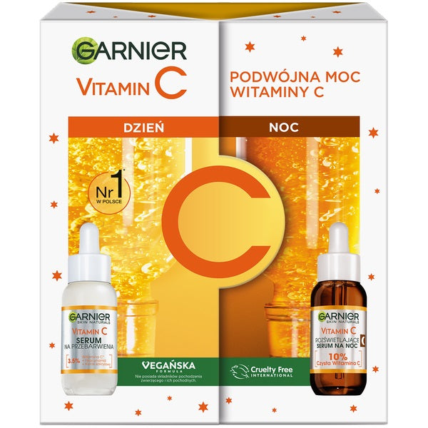 Garnier Vitamin C zestaw serum do twarzy na dzień 30ml + serum do twarzy na noc 30ml