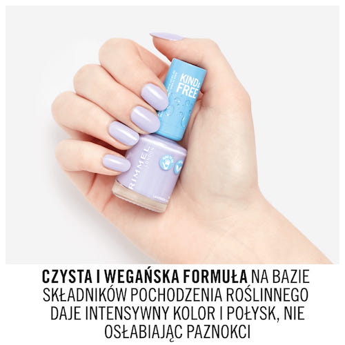 Rimmel Kind & Free wegański lakier do paznokci 157 Berry Opulence 8ml