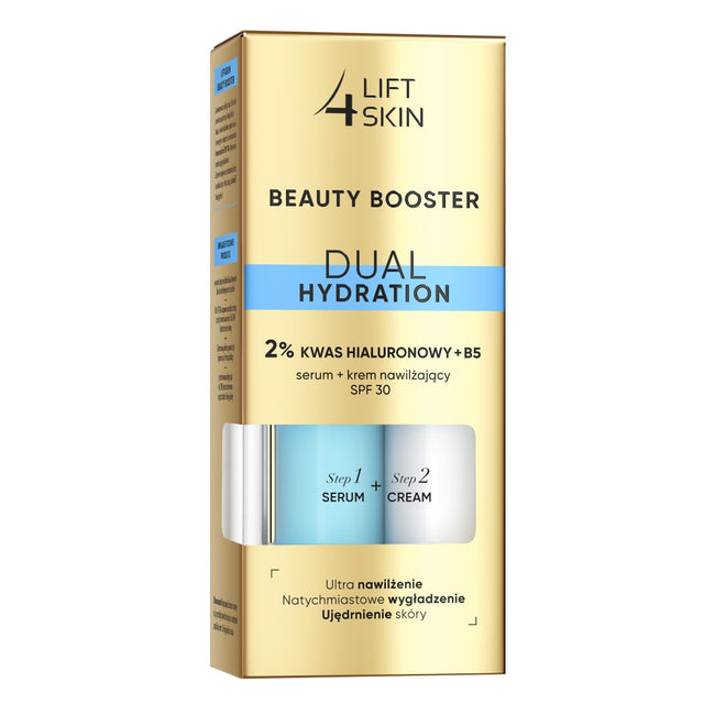 Lift4Skin Beauty Booster Dual Hydration 2% Kwas Hialuronowy B5 serum + krem nawilżający SPF30+ 2x15ml