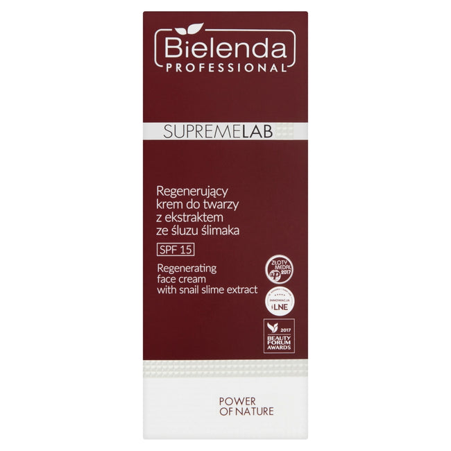 Bielenda Professional SupremeLab Power Of Nature SPF15 regenerujący krem do twarzy z ekstraktem ze śluzu ślimaka 50ml