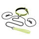 Whipsmart Glow In The Dark Collar With Nipple Clips And Leash świecąca w ciemności obroża z klipsami na sutki i smyczą Black