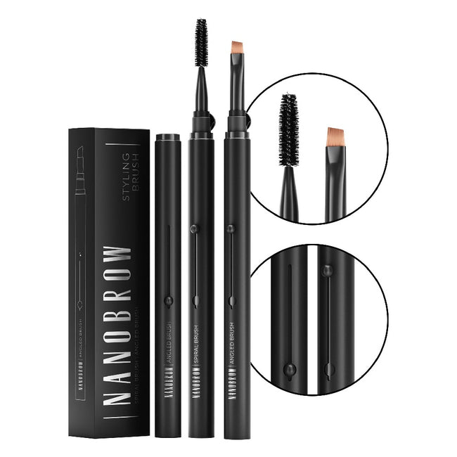 Nanobrow Styling Brush wysuwany pędzelek do aplikacji kosmetyków + szczoteczka do czesania i modelowania brwi oraz rzęs