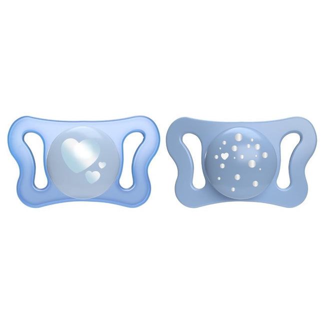 Chicco PhysioForma silikonowy smoczek do uspokajania Micro 0-2m+ Niebieski 2szt.