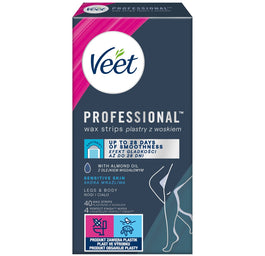 Veet Professional plastry z woskiem skóra wrażliwa 40szt