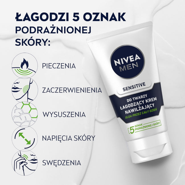 Nivea Men Sensitive łagodzący krem nawilżający do twarzy 75ml