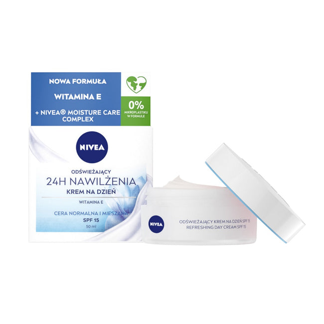 Nivea Happy Moment zestaw odświeżający krem na dzień 50ml + dwufazowy płyn do demakijażu oczu 125ml