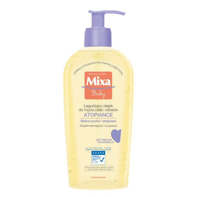 MIXA Baby Atopiance łagodzący olejek do mycia ciała i włosów 250ml