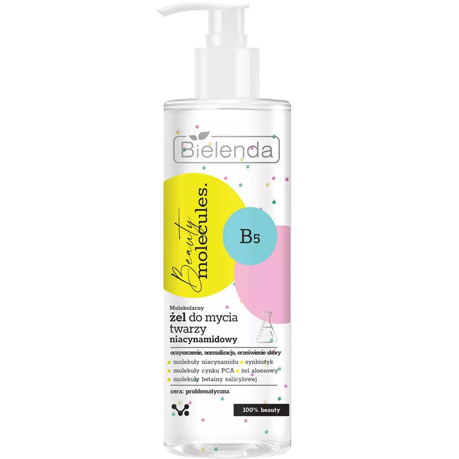 Bielenda Beauty Molecules molekularny niacynamidowy żel do mycia twarzy 195g