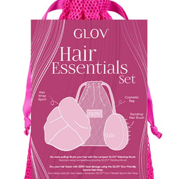 Glov Hair Essentials zestaw turban do włosów + szczotka do włosów + worek do prania lub przechowywania