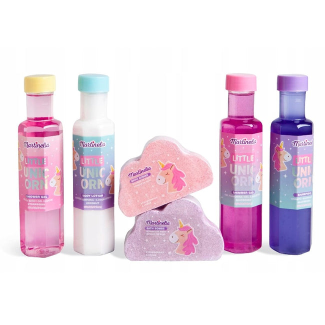 Martinelia Little Unicorn Bath Gift Set zestaw kula do kąpieli 2x150g + balsam do ciała 240ml + żel do kąpieli 2x240ml + szampon 240ml