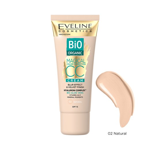 Eveline Cosmetics Bio Organic Magical Color Correction Cream krem CC z mineralnymi pigmentami 02 Natural 30ml