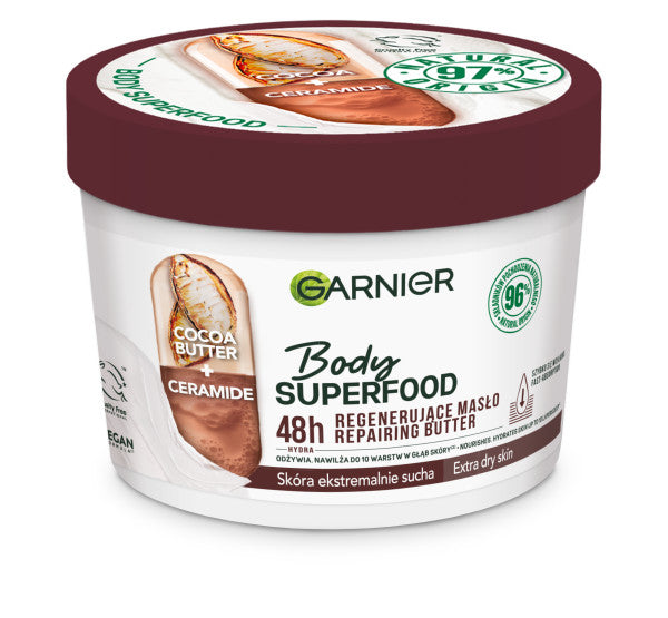 Garnier Body Superfood Cocoa regenerujące masło z masłem kakaowym i ceramidami 380ml