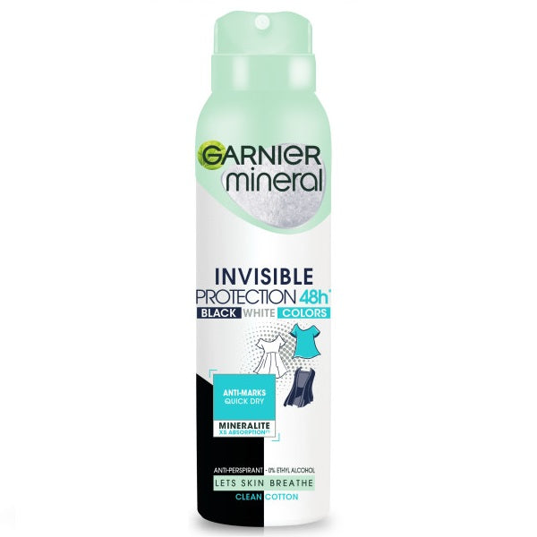Garnier Mineral Invisible Protection Clean Cotton antyperspirant spray 150ml