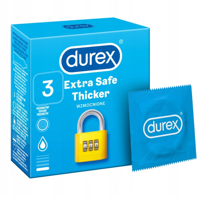 Durex Durex prezerwatywy Extra Safe 3 szt grubsze nawilżane