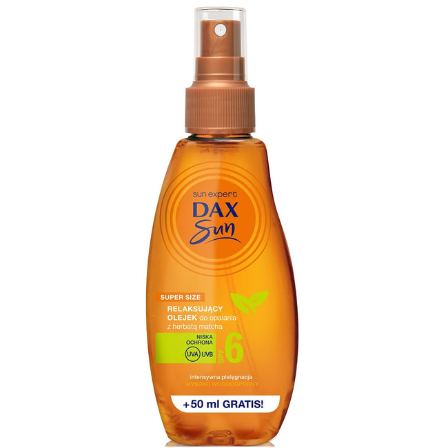 Dax Sun Relaksujący olejek do opalania z herbatą matcha SPF6 200ml