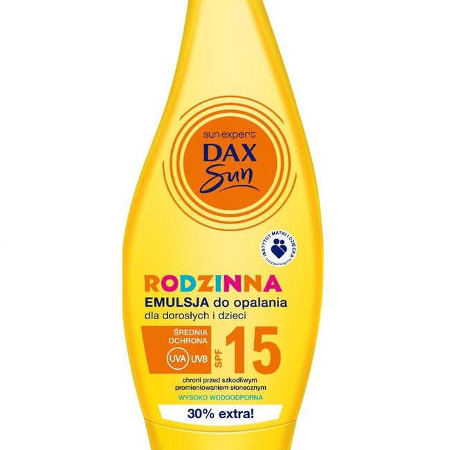 Dax Sun Rodzinna emulsja do opalania dla dorosłych i dzieci SPF15 250ml